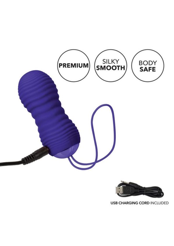 Slay #Thrustme Silicone Rechargeable Thrusting Rotating Egg Vibrator with Remote Control - Purple