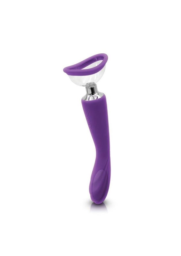 Inya Silicone Rechargeable Pump and Vibrator - Purple
