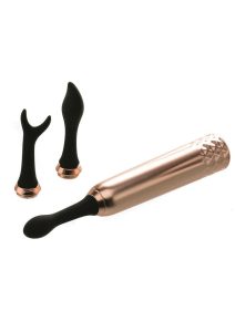 Intense Triple Tip Massager Silicone Rechargeable Set - Rose Gold