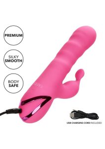 California Dreaming Santa Barbara Surfer Silicone Rechargeable Rabbit Vibrator - Pink