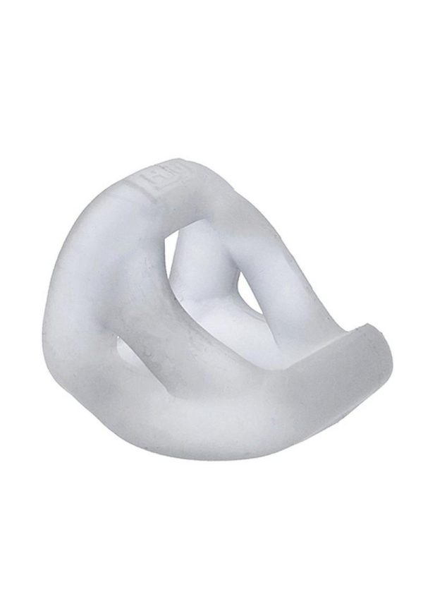 Hunkyjunk Slingshot Silicone 3 Ring Teardrop Cock Ring - Clear Ice