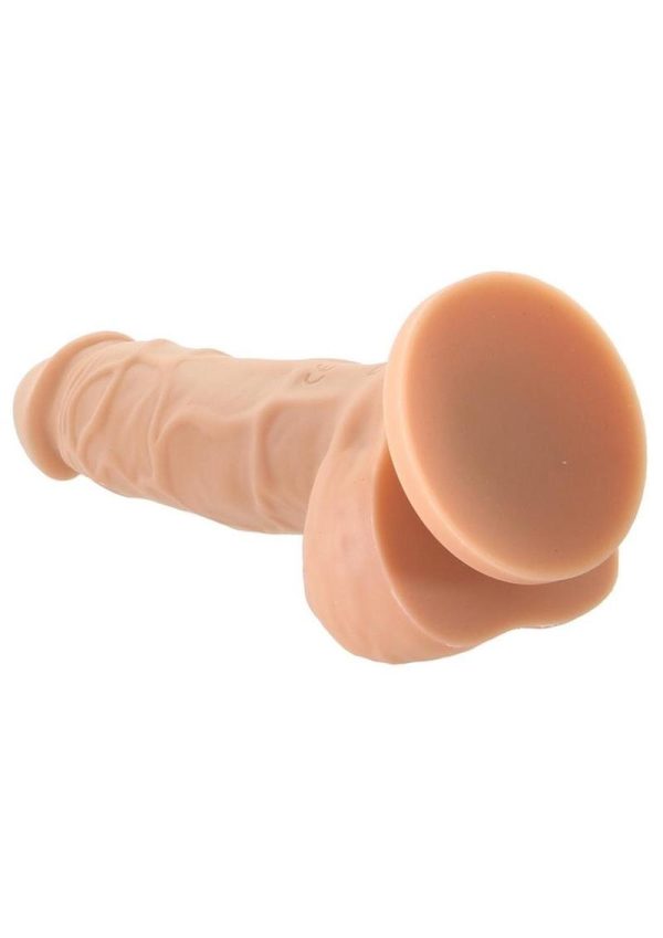Colours Pleasures Silicone Vibrating Dildo with Balls 5in - Vanilla
