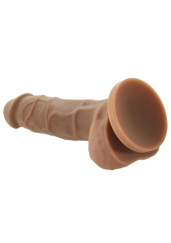 Colours Pleasures Silicone Vibrating Dildo with Balls 5in - Caramel