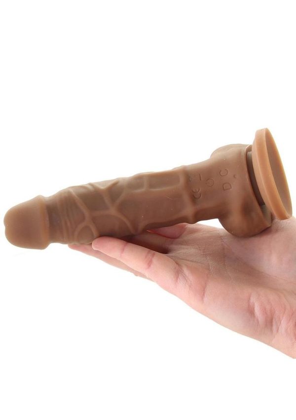 Colours Pleasures Silicone Vibrating Dildo with Balls 5in - Caramel