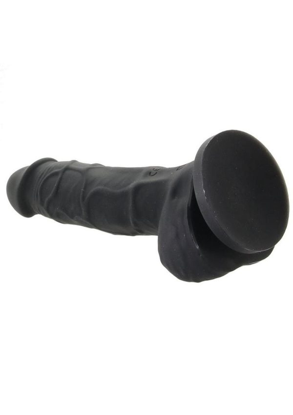 Colours Pleasures Silicone Vibrating Dildo with Balls 5in - Black