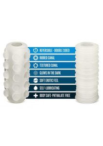 M for Men Soft and Wet Glow In The Dark Reversible Orb Masturbator - Frosted