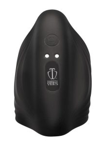 Trinity Men 10X Pleasure Stroke Penis Vibrating Silicone Sleeve - Black