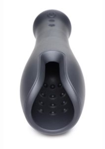 Trinity Men 10X Vibrating Silicone Rechargeable Stroker - Black