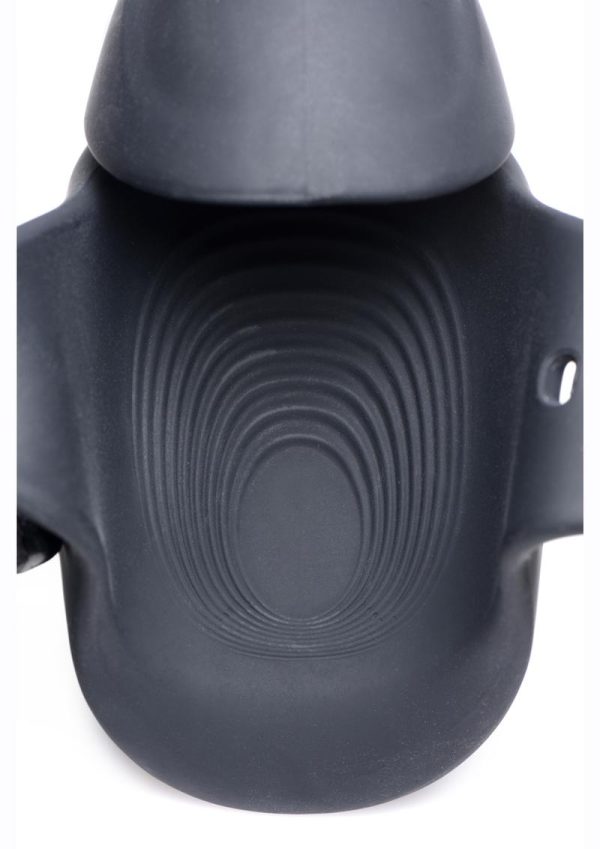 Trinity Men 8X Vibrating Silicone Rechargeable Penis Sleeve - Black