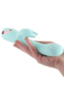 Exciter Thumping G-Spot Rechargeable Rabbit Vibrator - Aqua