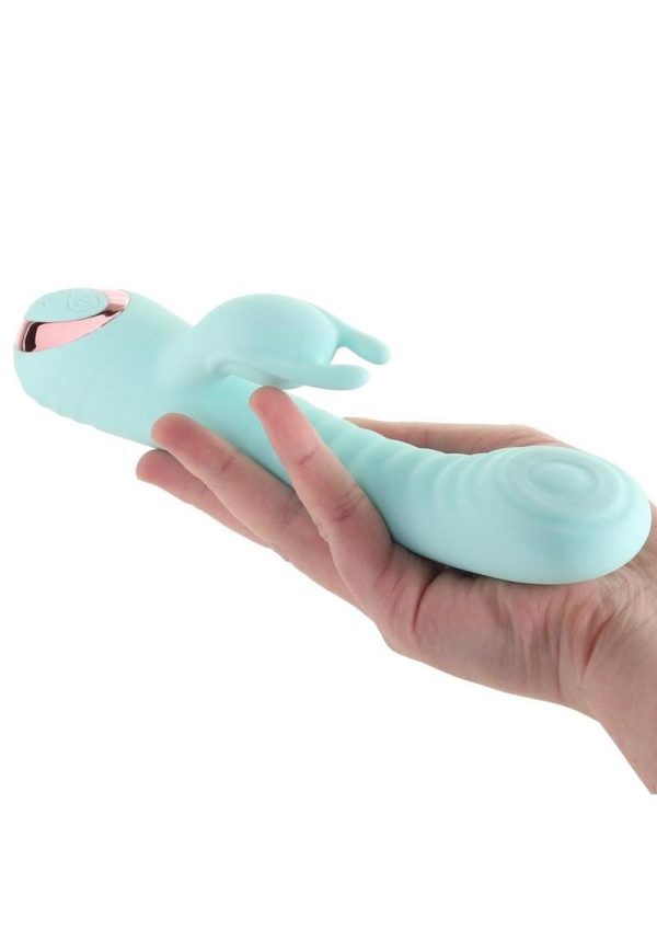 Exciter Thumping G-Spot Rechargeable Rabbit Vibrator - Aqua