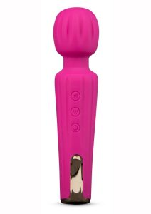Blush Allana Velvet Rechargeable Silicone Wand Vibrator- Magenta/Rose Gold