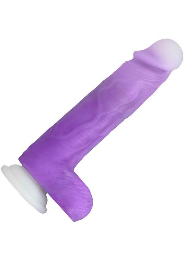 Neo Elite Encore Silicone Vibrating Dildo with Remote Control 8in - Purple