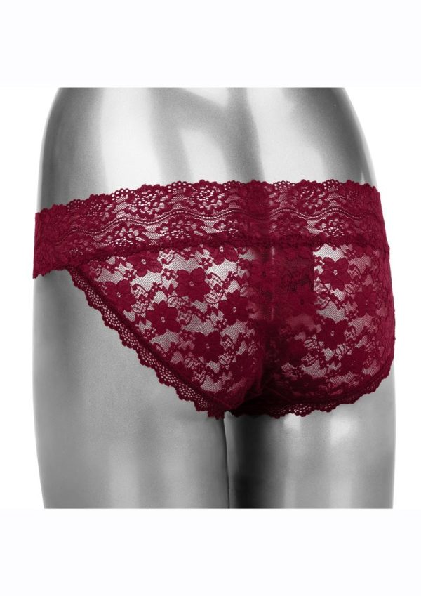 Rechargeable Lace Panty Vibe Set with Remote Control - Small/Medium - Red