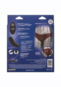 Rechargeable Lace Panty Vibe Set with Remote Control - Large/XLarge - Red