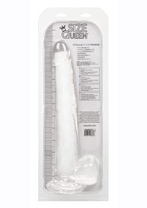 Size Queen Dildo with Balls 12in - Clear