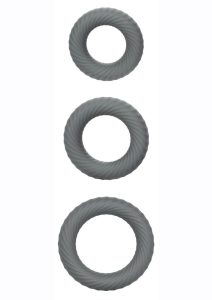 Link Up Ultra Soft Ultimate Set Silicone Cock Rings (Set of 3) - Gray
