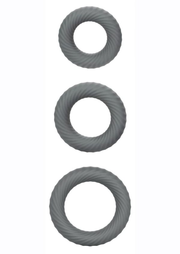Link Up Ultra Soft Ultimate Set Silicone Cock Rings (Set of 3) - Gray
