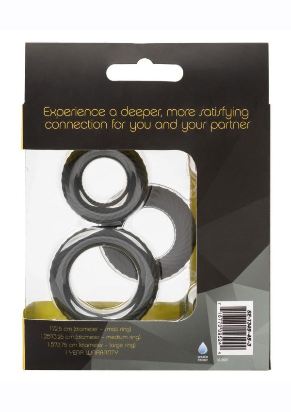 Link Up Ultra Soft Ultimate Set Silicone Cock Rings (Set of 3) - Gray