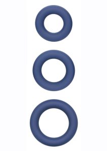 Link Up Ultra Soft Elite Set Silicone Cock Rings (Set of 3) - Blue