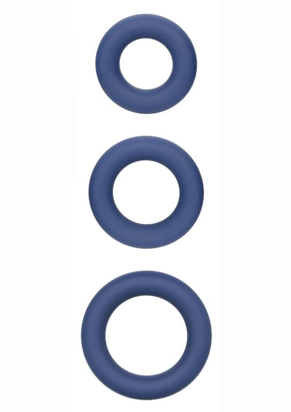 Link Up Ultra Soft Elite Set Silicone Cock Rings (Set of 3) - Blue