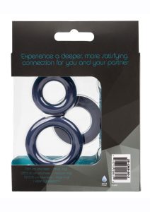 Link Up Ultra Soft Elite Set Silicone Cock Rings (Set of 3) - Blue