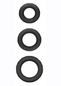 Link Up Ultra Soft Supreme Set Silicone Cock Rings (Set of 3) - Black