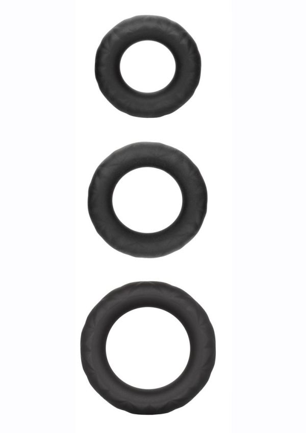 Link Up Ultra Soft Supreme Set Silicone Cock Rings (Set of 3) - Black
