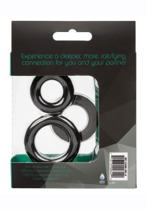 Link Up Ultra Soft Supreme Set Silicone Cock Rings (Set of 3) - Black