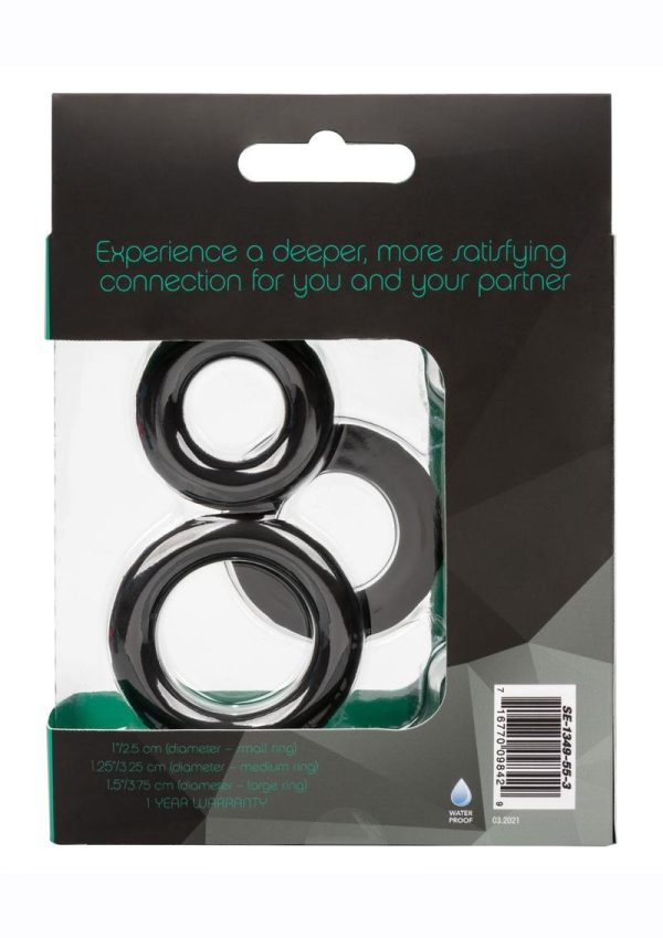 Link Up Ultra Soft Supreme Set Silicone Cock Rings (Set of 3) - Black