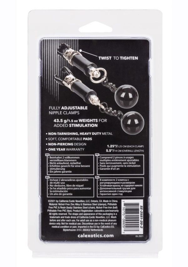 Nipple Grips Weighted Twist Nipple Clamps - Black