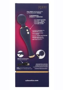 Chic Poppy Rechargeable Silicone Wand Massager - Blue