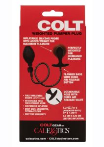 COLT Weighted Pumper Inflatable Silicone Anal Plug - Black