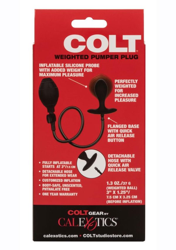 COLT Weighted Pumper Inflatable Silicone Anal Plug - Black