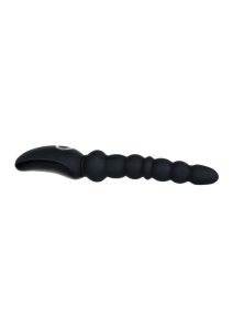 Magic Stick Rechargeable Silicone Beaded Vibrator - Black