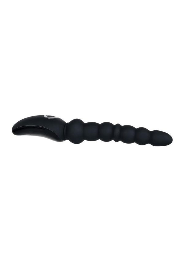 Magic Stick Rechargeable Silicone Beaded Vibrator - Black