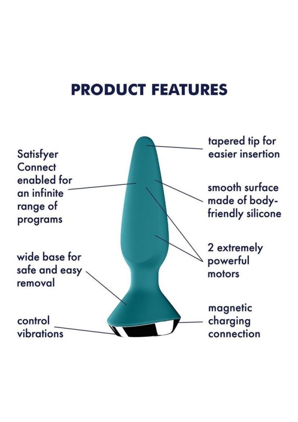 Satisfyer Plug-ilicious 1 Silicone Vibrating Anal Plug - Petrol