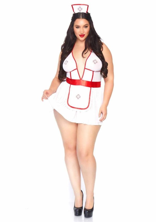 Leg Avenue Nightshift Nurse Set (3 piece) - White/Red