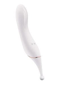 Bodywand Dual Stim Vario Silicone Vibrator - White/Gold