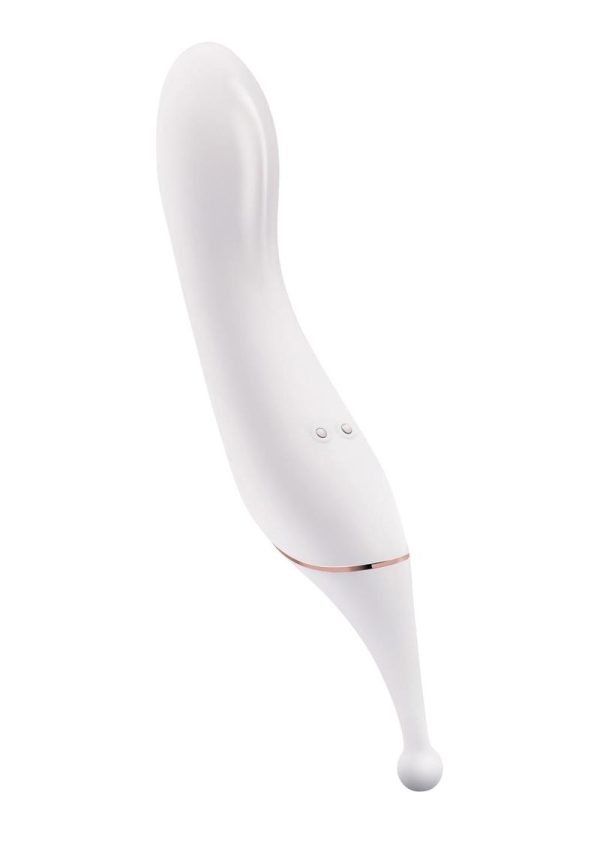 Bodywand Dual Stim Vario Silicone Vibrator - White/Gold
