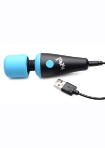 Bang! 10X Vibrating Mini Rechargeable Silicone Wand Massager - Blue