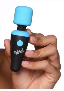 Bang! 10X Vibrating Mini Rechargeable Silicone Wand Massager - Blue