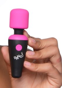 Bang! 10X Vibrating Mini Rechargeable Silicone Wand Massager - Pink