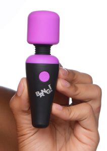 Bang! 10X Vibrating Mini Rechargeable Silicone Wand Massager- Purple