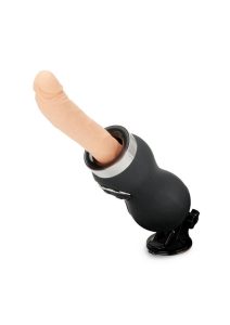 Lux Fetish Thrusting Rechargeable Compact Sex Machine with Remote Control - Vanilla/Purple