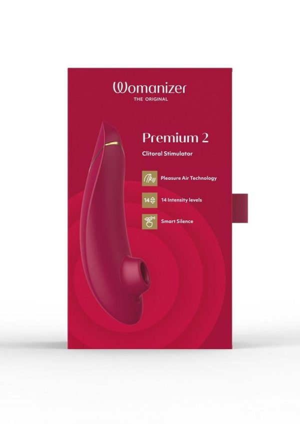 Womanizer Premium 2 Rechargeable Silicone Clitoral Stimulator - Bordeaux