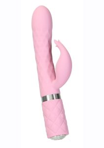 Pillow Talk Lively Silicone Rechargeable Dual Motor Massager with Swarovski Crystal - Pink