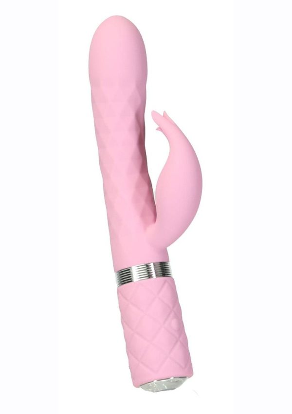 Pillow Talk Lively Silicone Rechargeable Dual Motor Massager with Swarovski Crystal - Pink