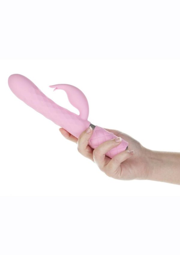 Pillow Talk Lively Silicone Rechargeable Dual Motor Massager with Swarovski Crystal - Pink