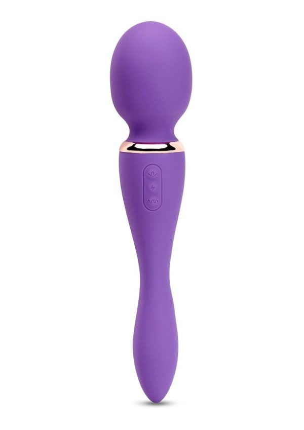Nu Sensuelle XLR8 Alluvion Silicone Rechargeable Wand Massager - Purple/ Rose Gold